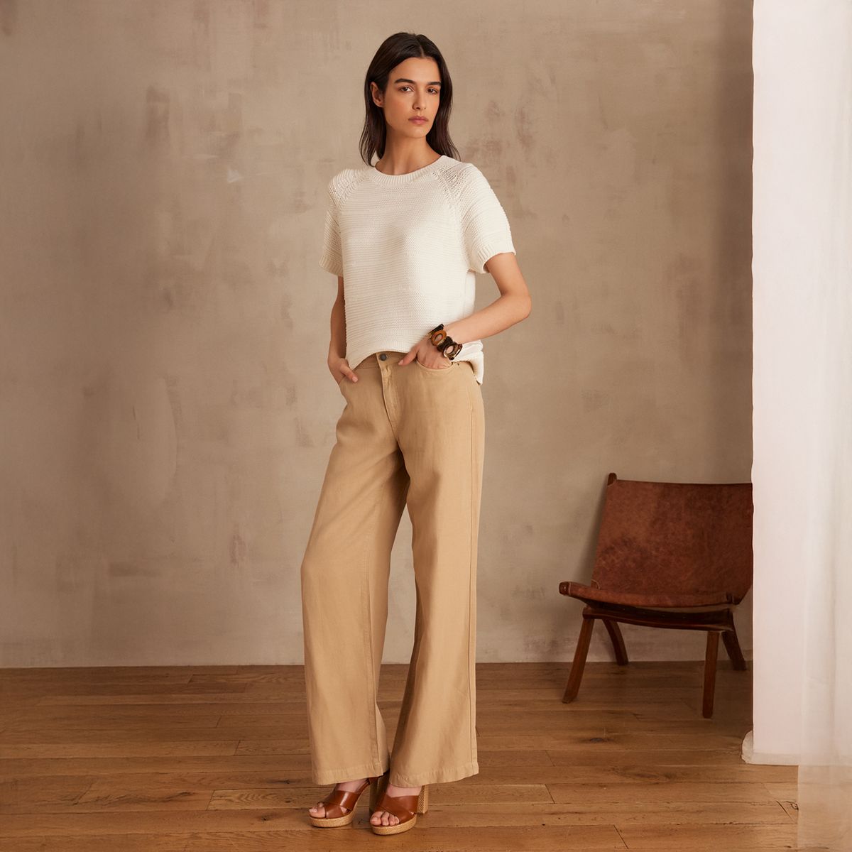 MAISON 123 - Pantalón 100% Algodón Mujer Maison 123