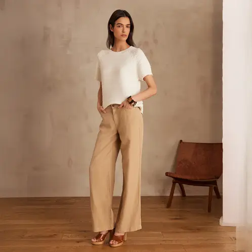 MAISON 123 - Pantalón 100% Algodón Mujer