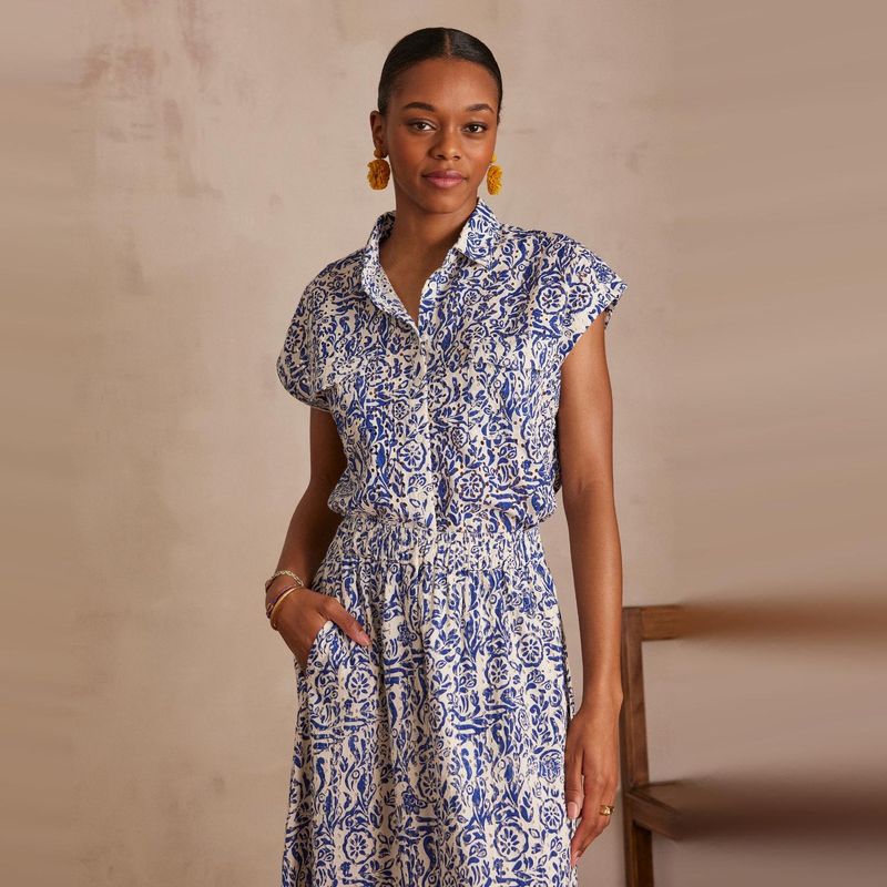MAISON 123 - Blusa Estampada 100% Algodón Mujer Maison 123