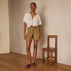 MAISON 123 - Short Lazo 100% Lino Mujer 123