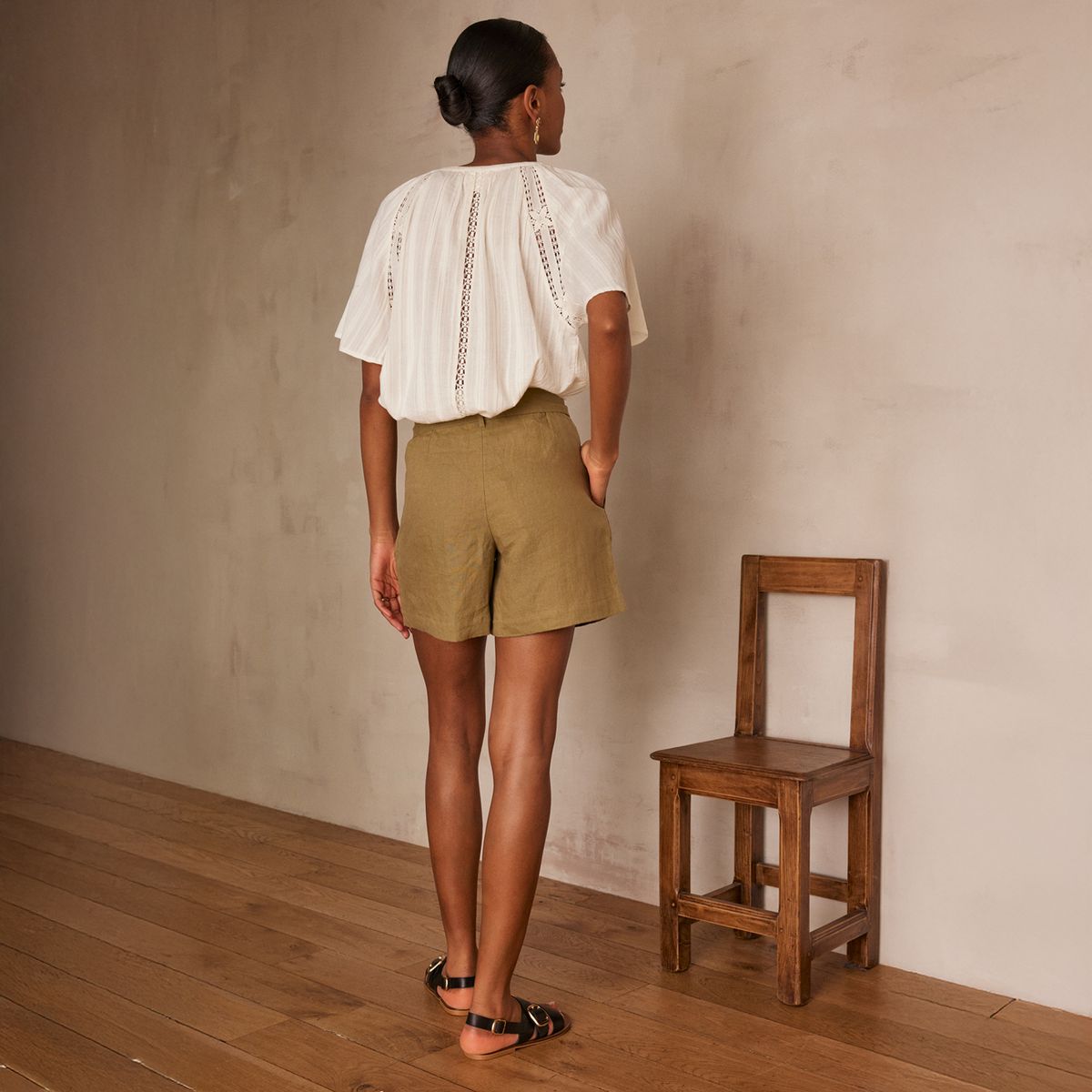 MAISON 123 - Short Lazo 100% Lino Mujer 123