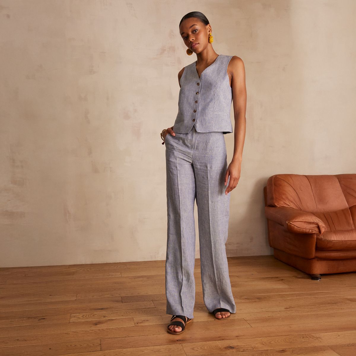 MAISON 123 - Pantalón Sastrero Rayas Mujer 123