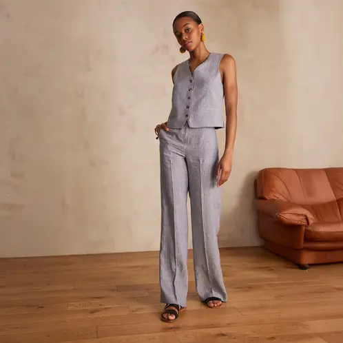 MAISON 123 - Pantalón Sastrero Rayas Mujer 123