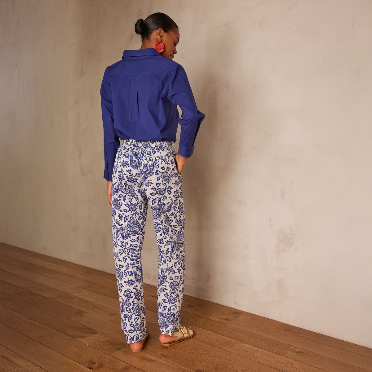 MAISON 123 - Pantalón Estampado 100% Algodón Mujer 123