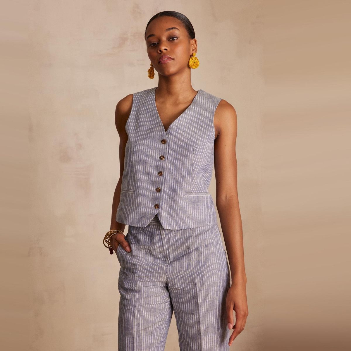 MAISON 123 - Vest Sastrero Rayas Mujer 123