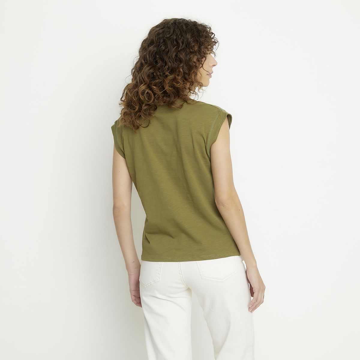 MAISON 123 - Polera Manga Corta 100% Algodón Mujer 123