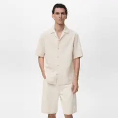 MANGO MAN - Camisa Gozo Regular Fit Algodón Lino Hombre
