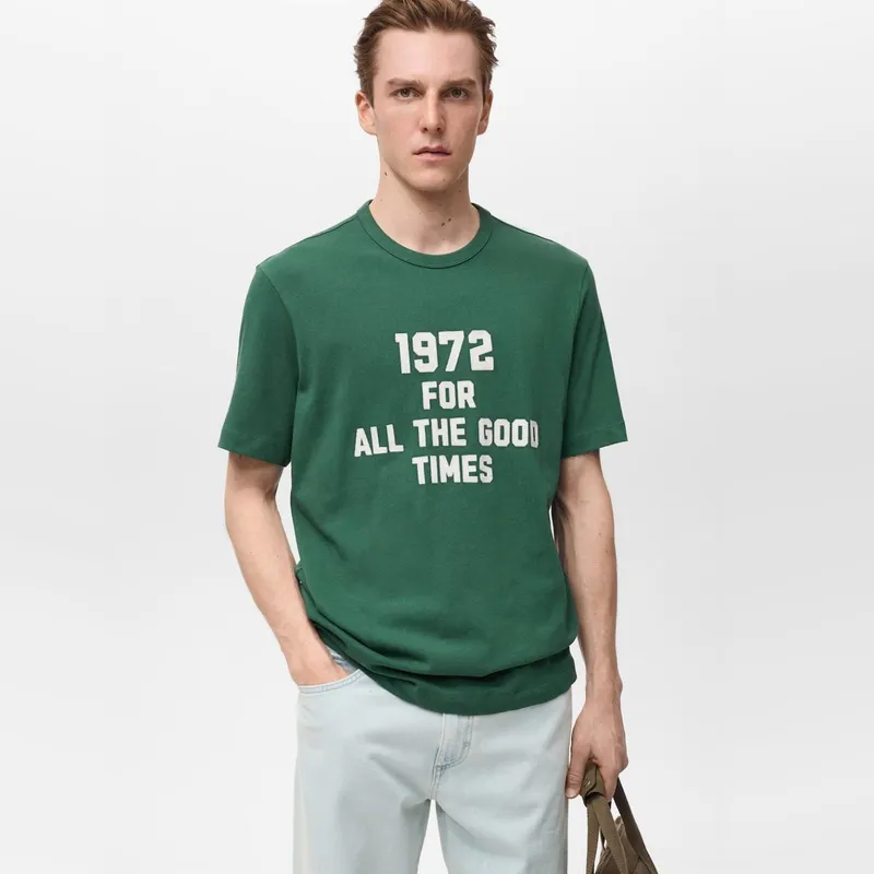 MANGO MAN - Polera MVPBO 100% Algodón Bordada Regular Fit Hombre Mango Man