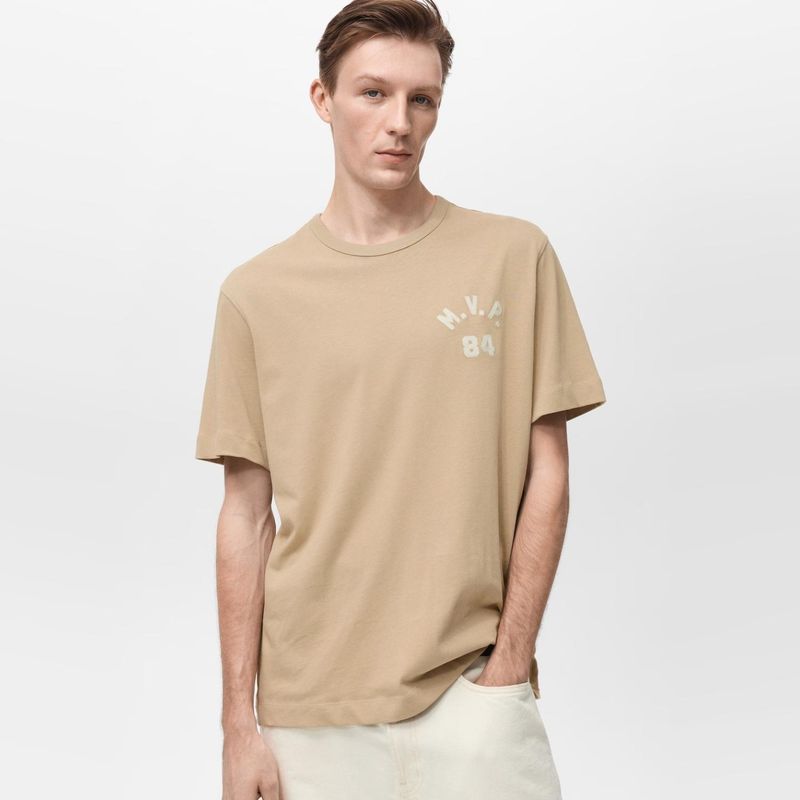 MANGO MAN - Polera MVPBE 100% Algodón Bordada Regular Fit Hombre Mango Man