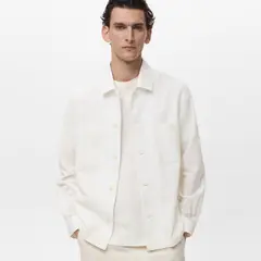 MANGO MAN - Sobrecamisa Ibiza Regular Fit Algodón Lino Hombre