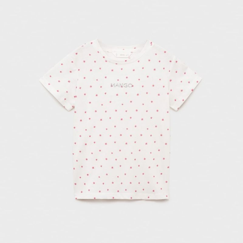 MANGO KIDS - Polera Estampada Detalle Bordado Niña Mango Kids