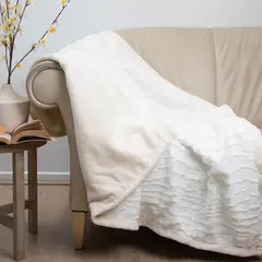 DORAL - Manta Plush Sherpa Blanco