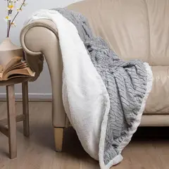 DORAL - Manta Plush Sherpa Gris