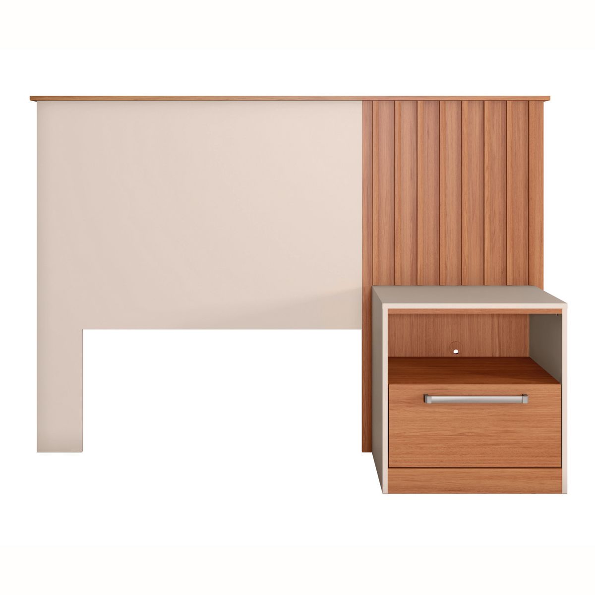 DECOCASA - Respaldo Lucila 1.5 plaza + Velador Castaño Decocasa