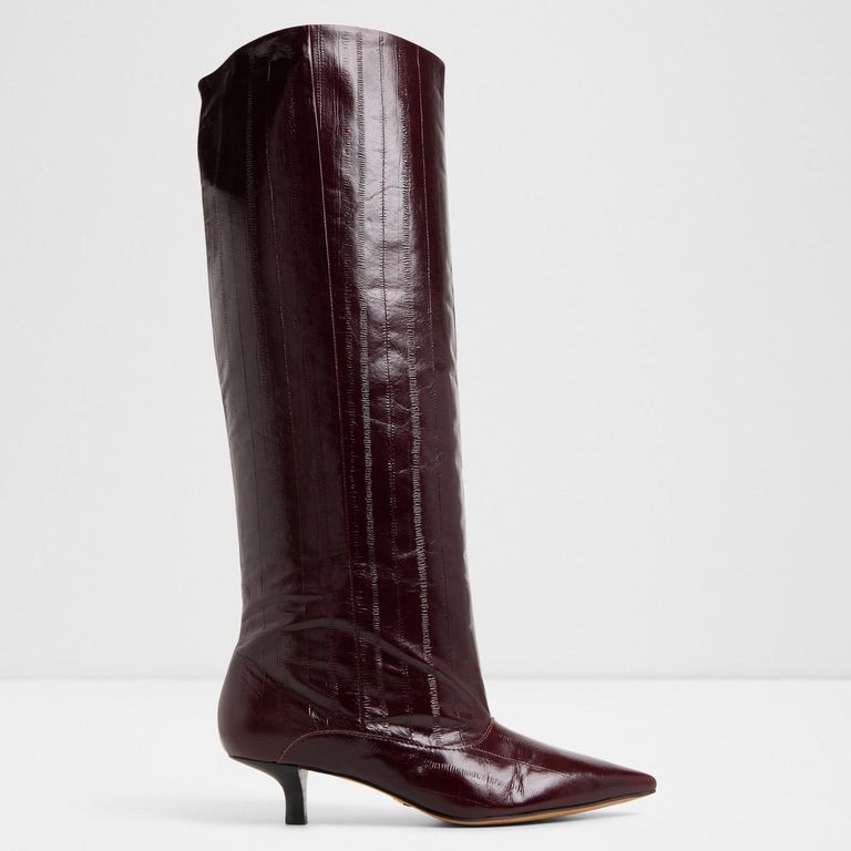 Everose Bota Mujer Cuero Rojo