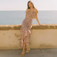 CHERUBINA - Vestido Fiesta Midi Algodón Mujer