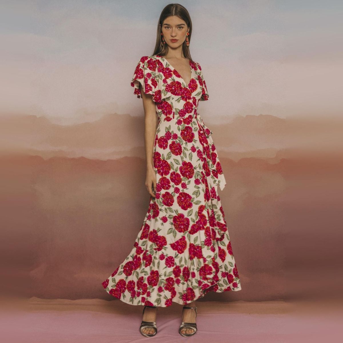 CHERUBINA - Vestido Fiesta Midi Mujer Cherubina