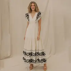 CHERUBINA - Vestido Fiesta 100% Algodón Mujer