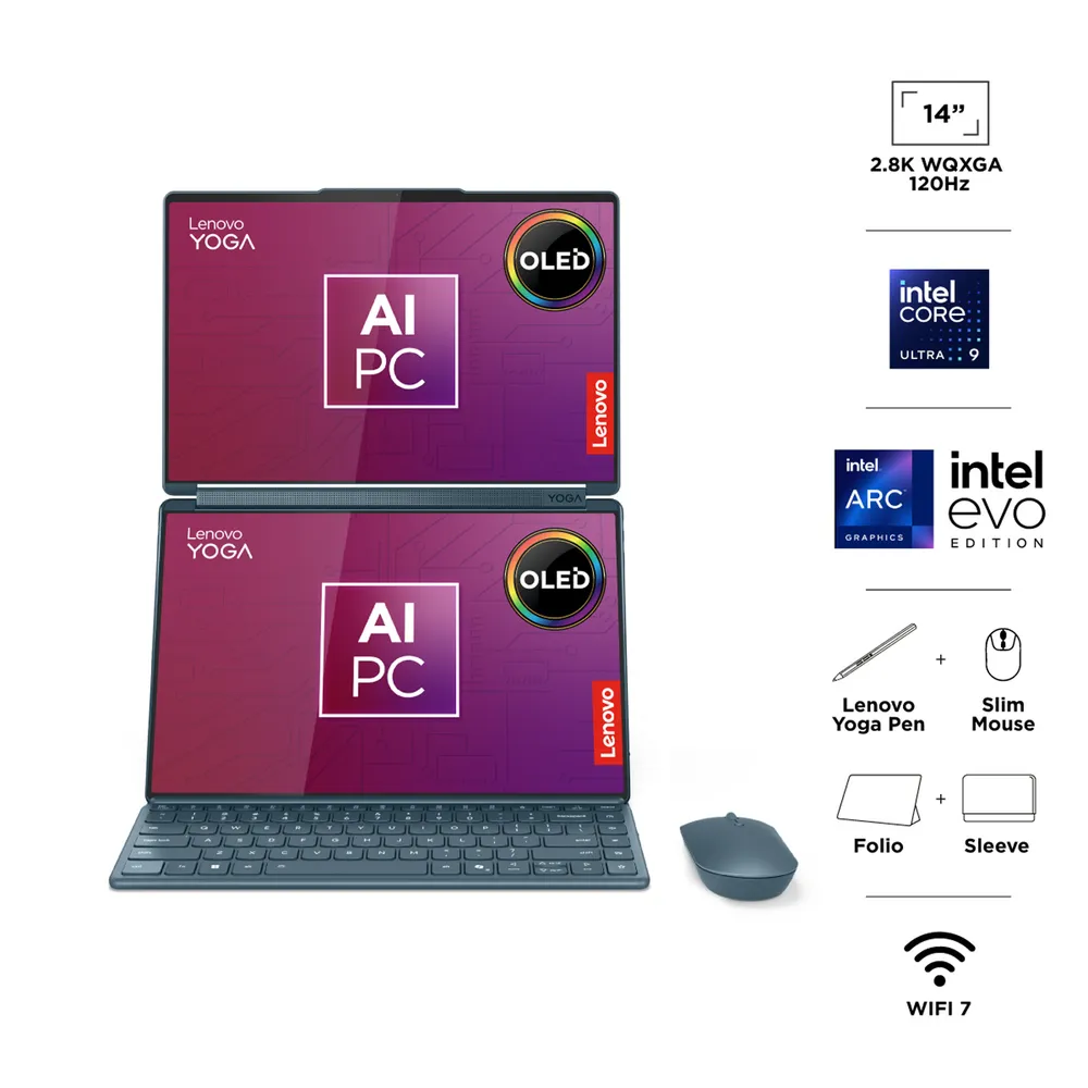 Lenovo Yoga Book 9i 83KJ001CCL Intel Core Ultra 9 285H 32GB 1TB 14" Tidal Teal, foto 13