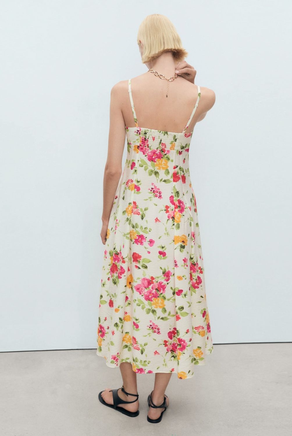 MANGO - Vestido Evasé Estampado Floral Mujer Mango