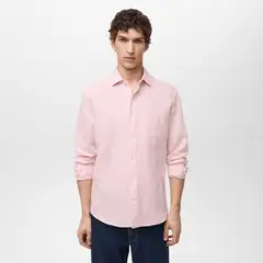 MANGO MAN - Camisa Avispa Lino Fit Clásico Hombre