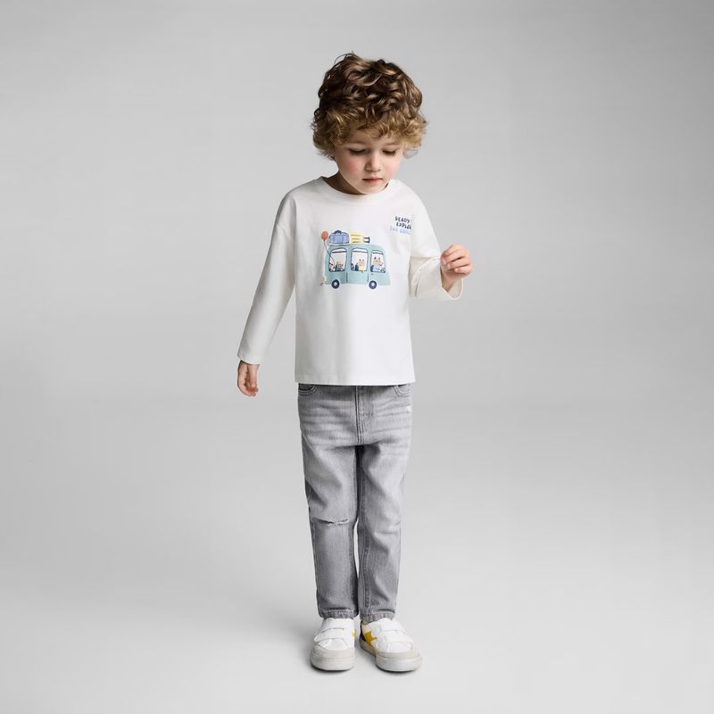 MANGO KIDS - Polera Algodón Dibujo Bebé Niño Mango Kids
