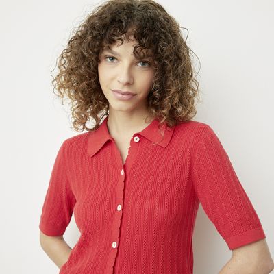 Imagen 2 del producto Polera Botones Manga Corta Algodón Mujer