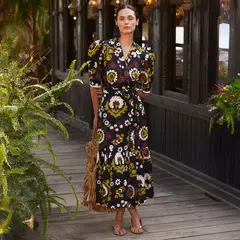 COOSY - Vestido 100% Algodón Mujer