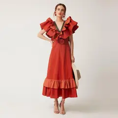 COOSY - Vestido 100% Algodón Mujer