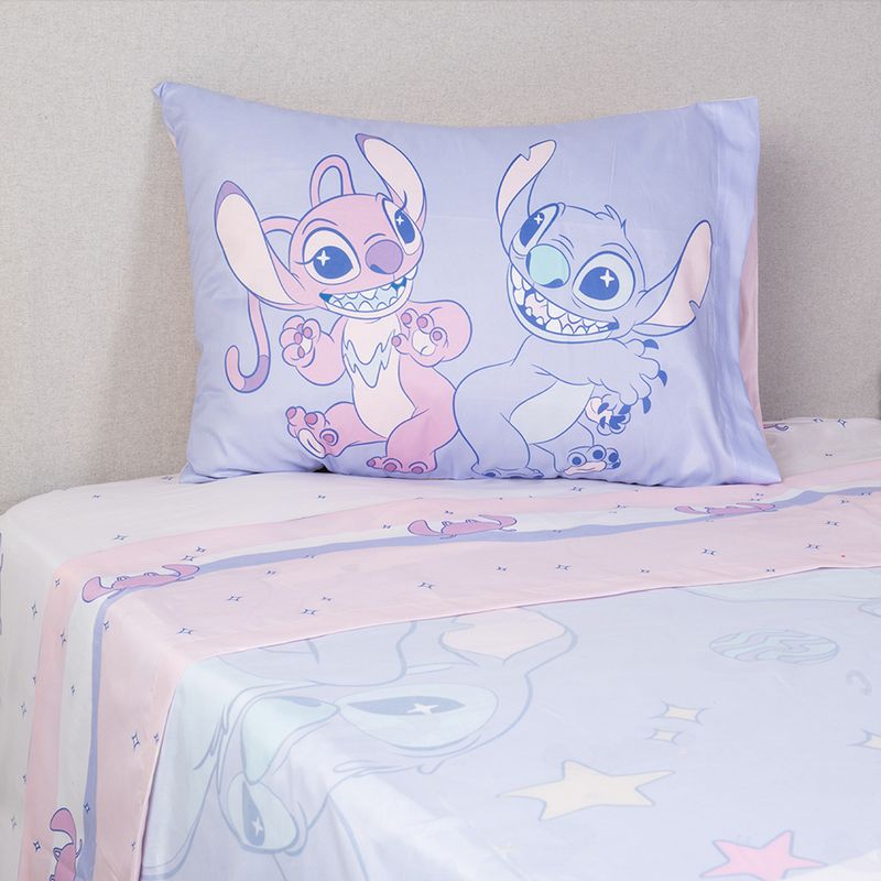 DISNEY - Juego De Sábanas Infantil 1.5 Plazas Stitch Galaxy Disney