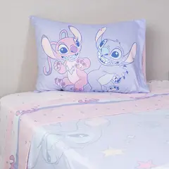 DISNEY - Juego De Sábanas Infantil 1.5 Plazas Stitch Galaxy