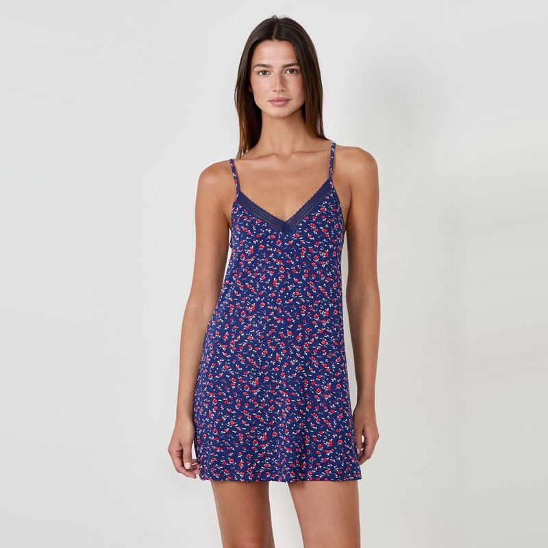 ETAM - Camisa de Dormir Algodón Molly Fleurs Mujer Etam