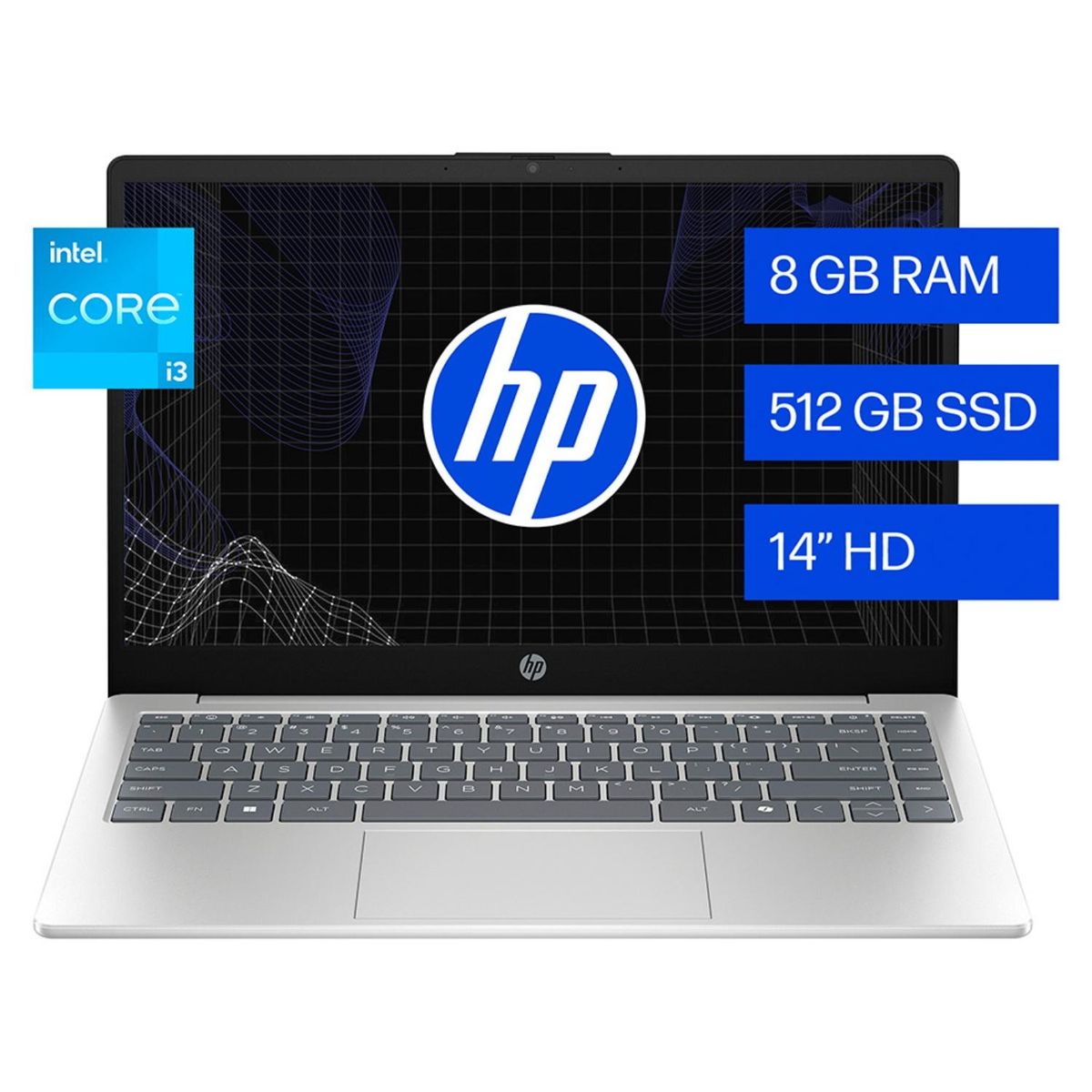 HP - Notebook HP 14-EP0130LA Intel Core i3-N305 8GB RAM 512GB SSD Pantalla 14" HD Webcam HD