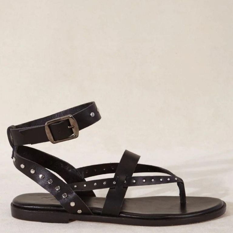 MICUIR Sandalia Mujer Cuero Negro