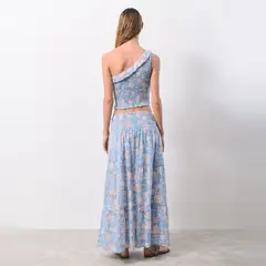 BROWNIE - Falda Larga Smock Estampado Mujer