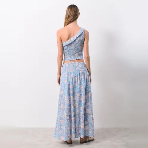 BROWNIE - Falda Larga Smock Estampado Mujer