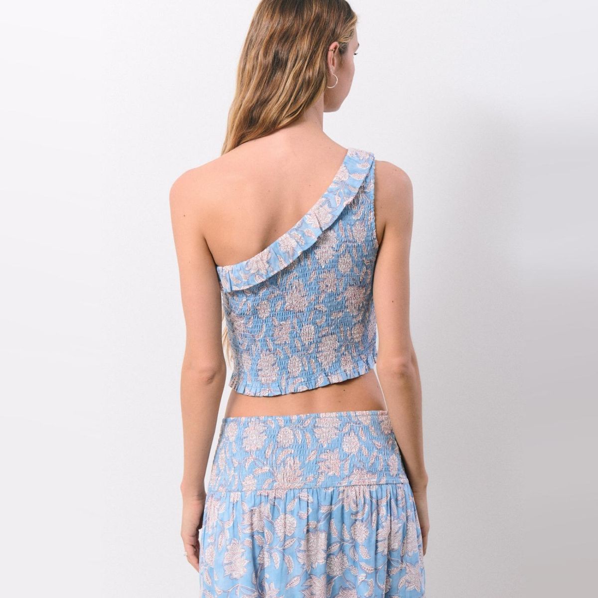 BROWNIE - Top Smocks Asimétrico Estampado Mujer Brownie