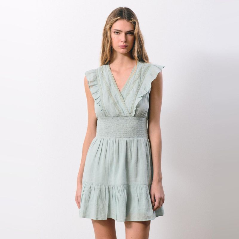 BROWNIE - Vestido Smock Cintura Romantico Mujer Brownie