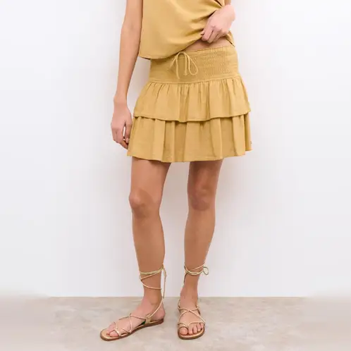 BROWNIE - Falda Volantes con Lino Mujer