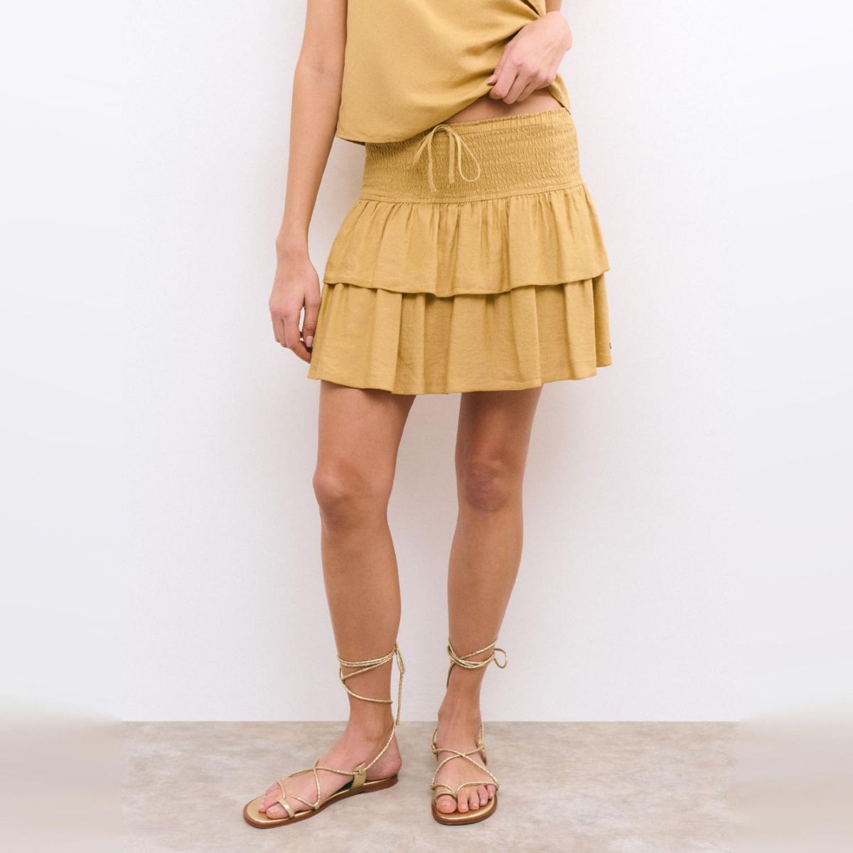 BROWNIE - Falda Volantes con Lino Mujer Brownie