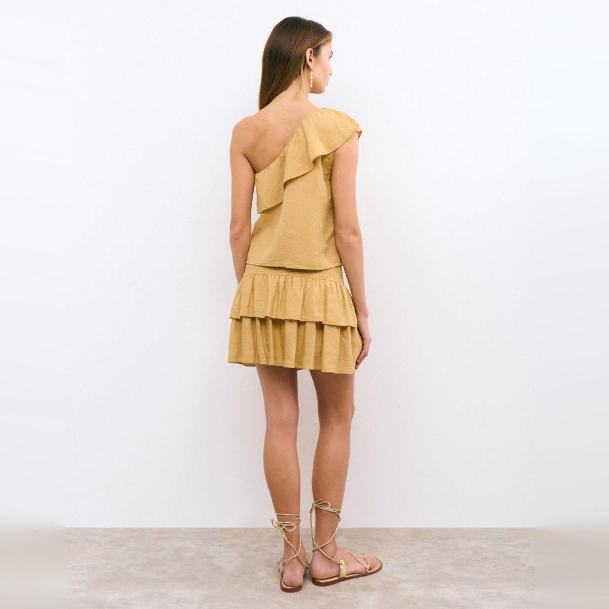 BROWNIE - Falda Volantes con Lino Mujer Brownie