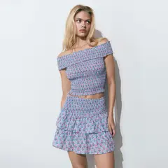 BROWNIE - Top Offshoulder Estampado Mujer