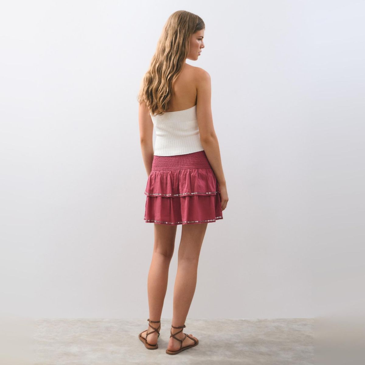 BROWNIE - Falda Volantes Lentejuelas Mujer Brownie