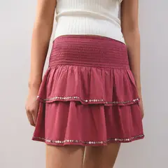 BROWNIE - Falda Volantes Lentejuelas Mujer