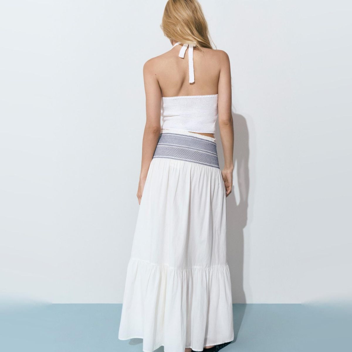 BROWNIE - Falda Larga Nido Abeja Mujer Brownie