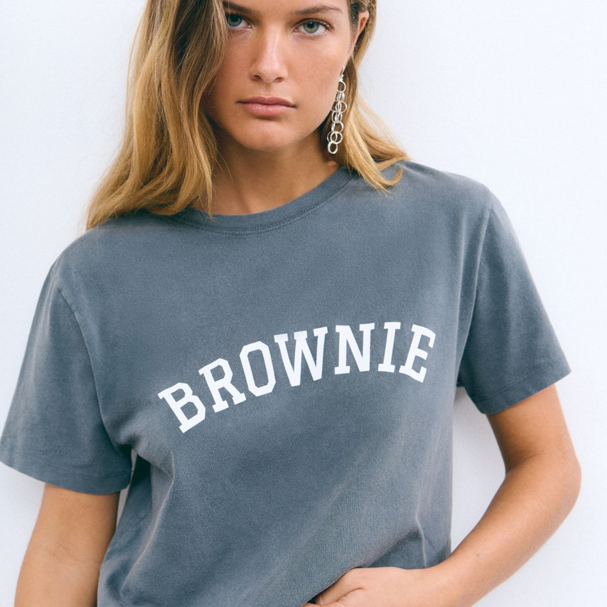 BROWNIE - Polera Lavada Texto Brownie Mujer Brownie