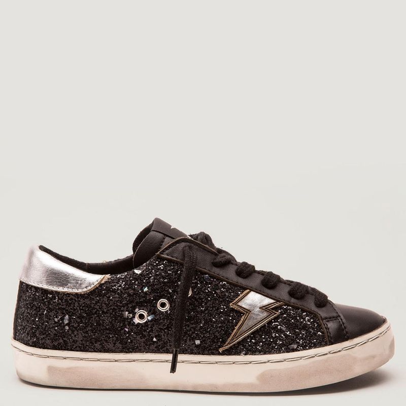 ROSSATI - Zapatilla Urbana Mujer Cuero Negro Rossati