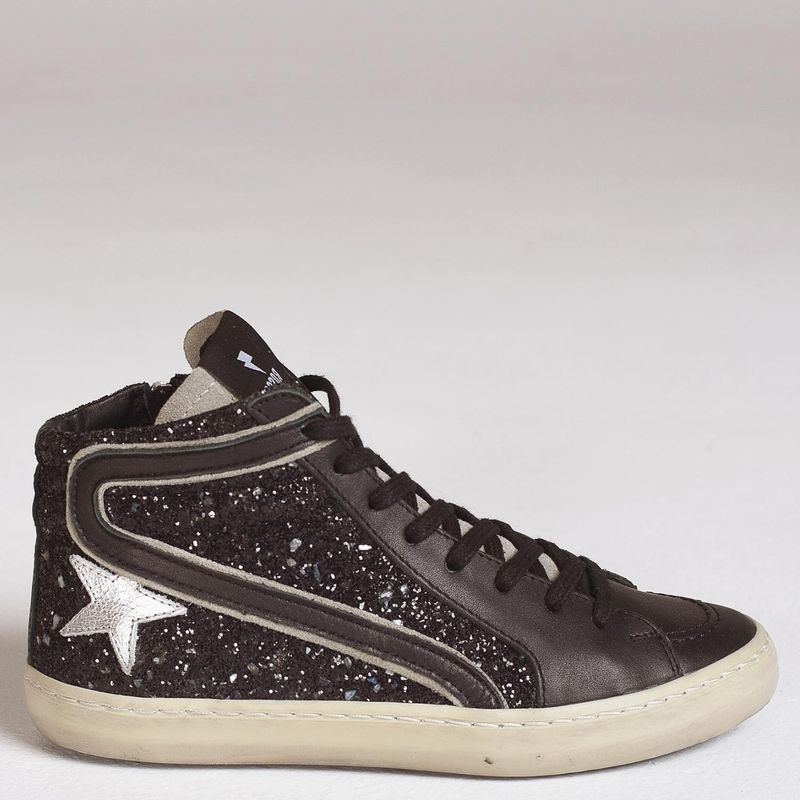 ROSSATI - Zapatilla Urbana Mujer Cuero Negro Rossati