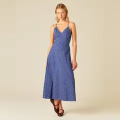 NICOLI - Vestido Tirantes Hojas Azul Mujer