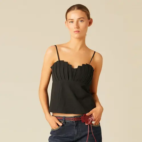 NICOLI - Top Conchas Antracita Mujer